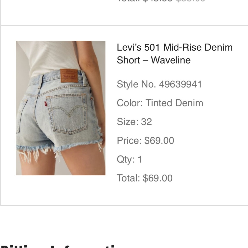 Levi’s 501 Mid-Rise Denim Short -wavelink